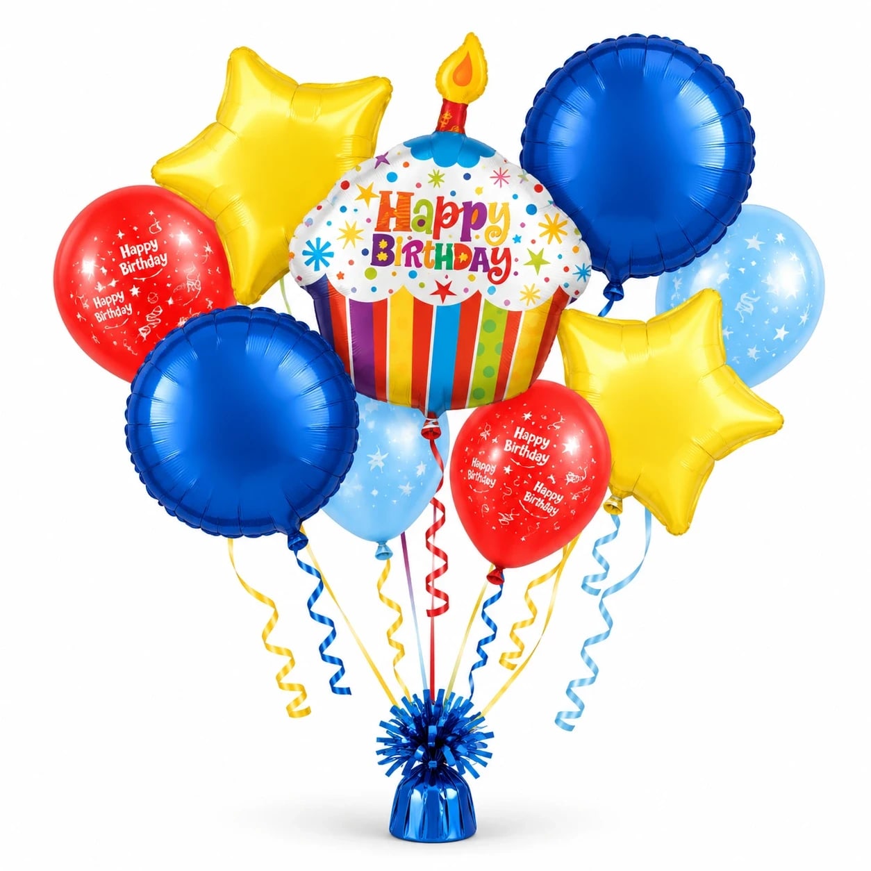Happy Birthday Multi-Color Balloon Bouquet Flower Bouquet