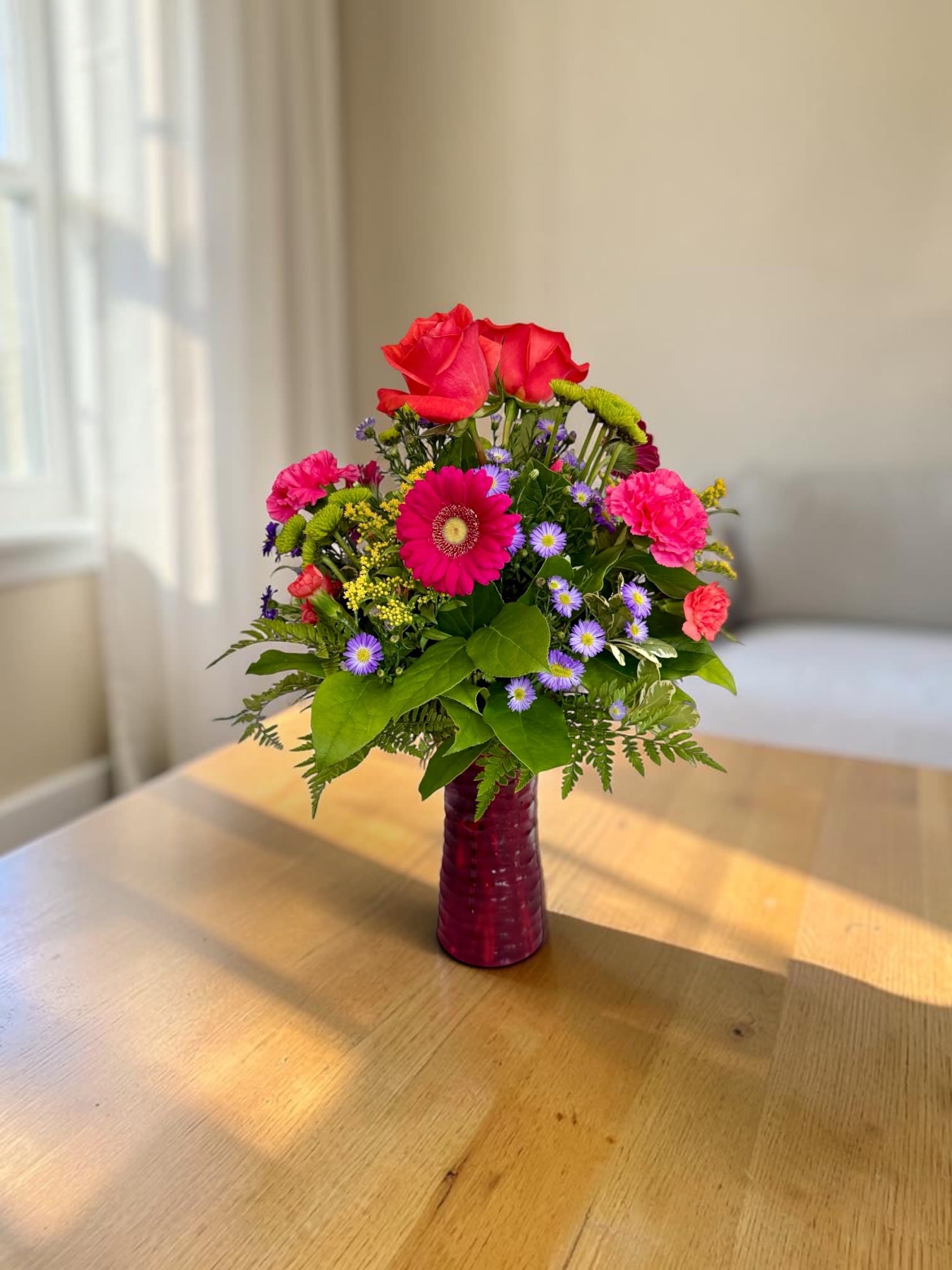 Radiant Ruby Flower Bouquet