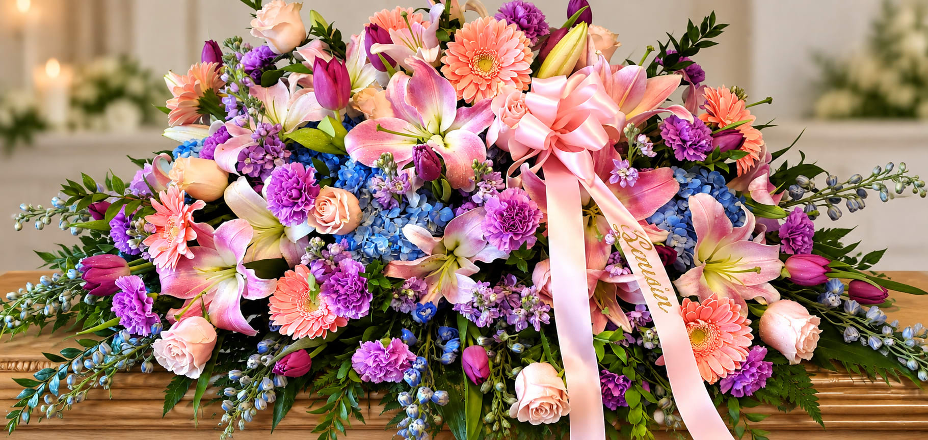 Pink Comfort Half-Couch Spray Flower Bouquet