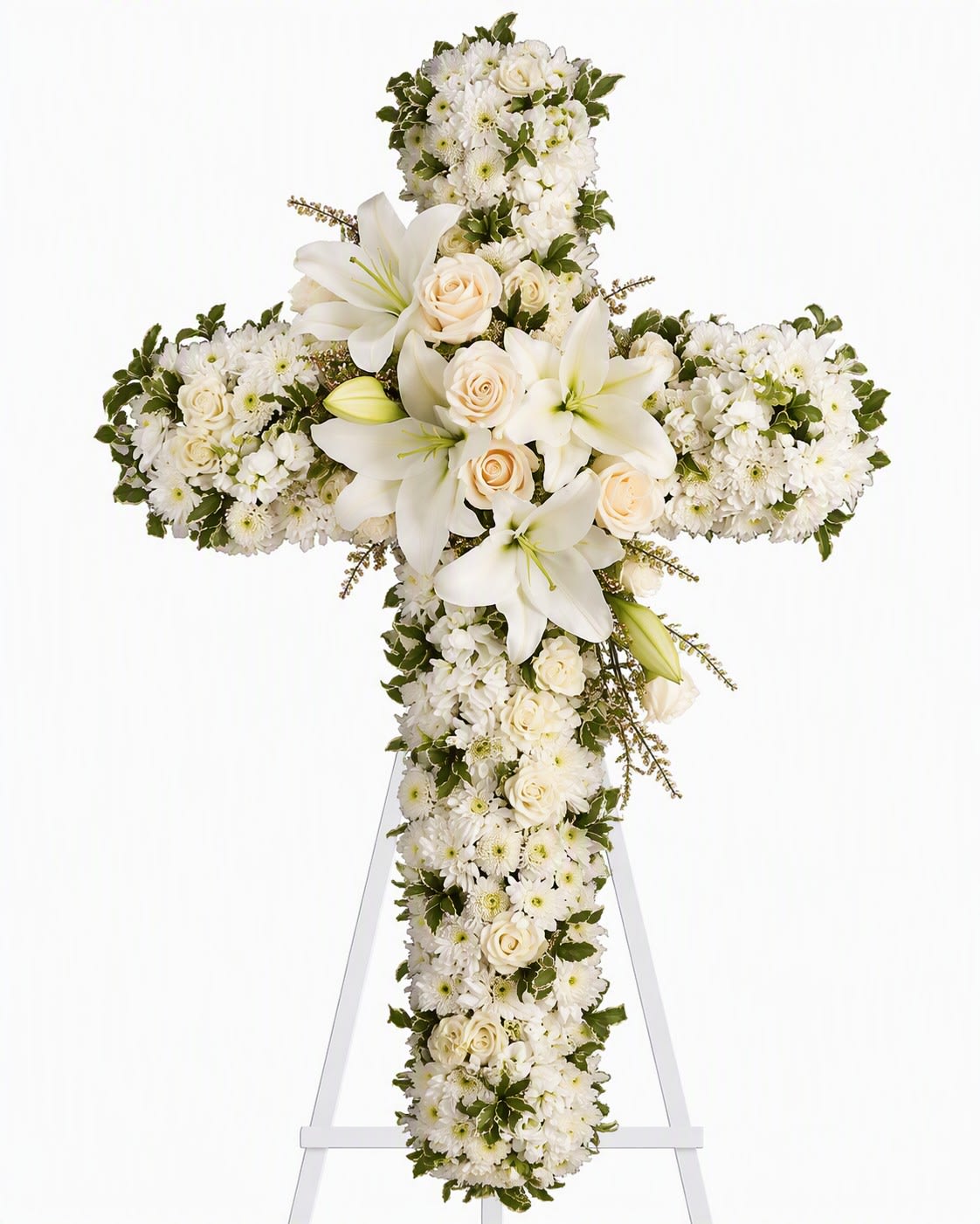 Divine Light Sympathy Cross Flower Bouquet