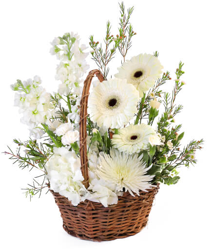 Pristine White Basket - Floral Arrangement