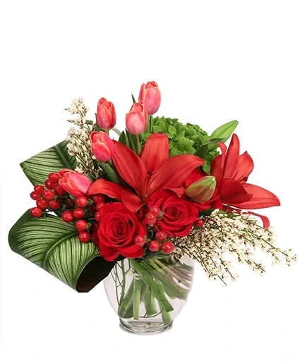 Sophisticated Scarlet - Vase Arrangement