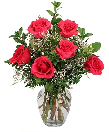 Vibrant Fuchsia Roses - Rose Arrangement