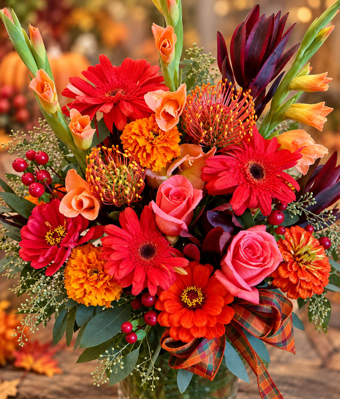 Gerbera with a Protea Accent Flower Bouquet