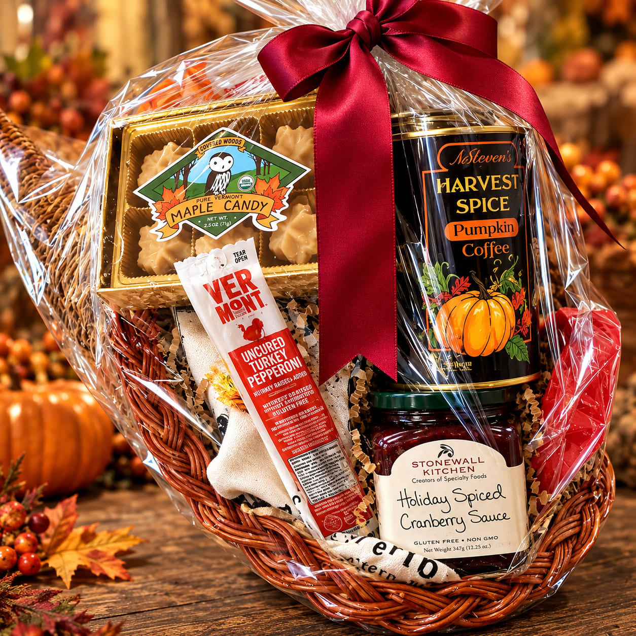Cornucopia Snack Pak – Autumn Gourmet Gift Basket Flower Bouquet