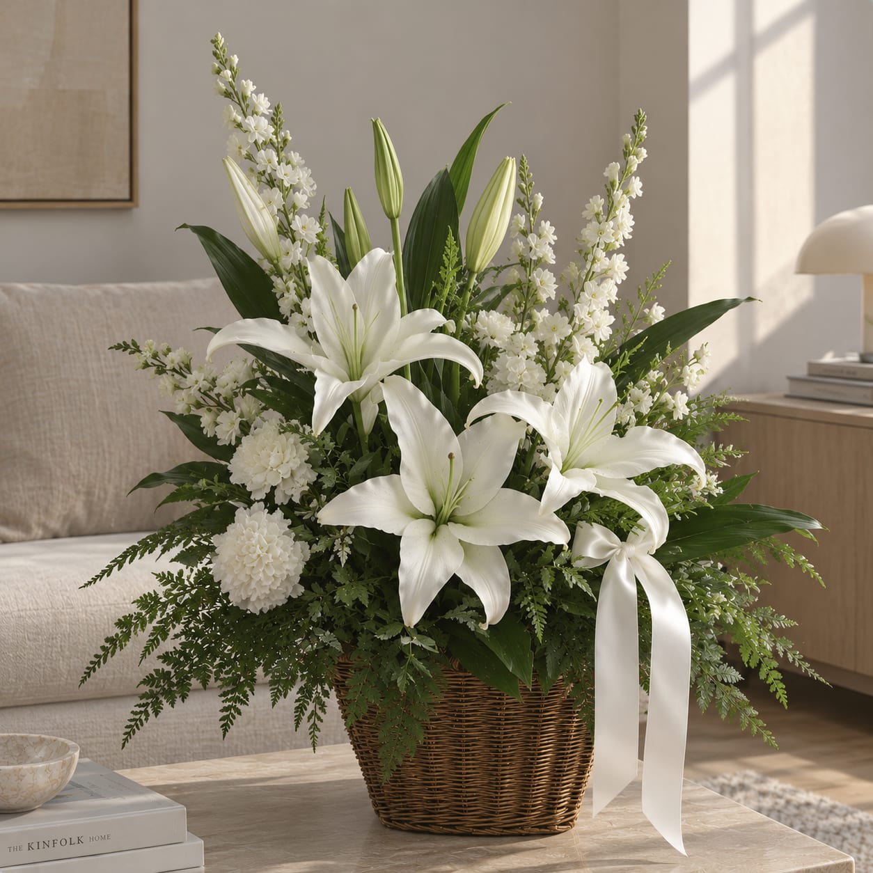 Serene White Basket