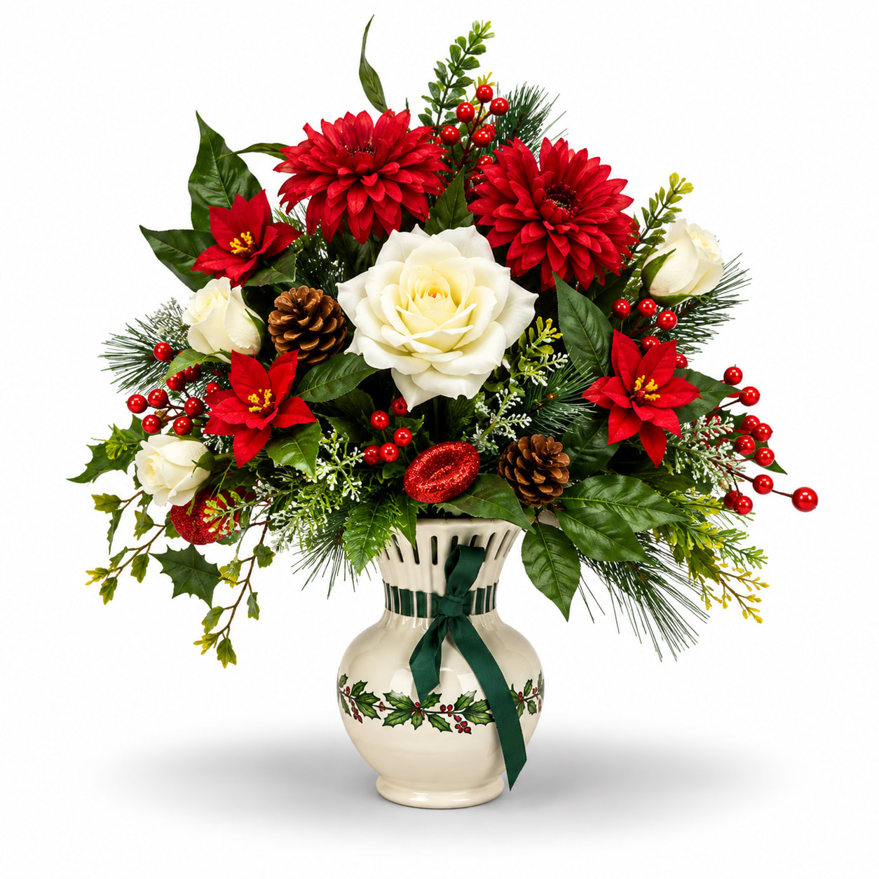Festive Christmas Floral Silk Flower Bouquet