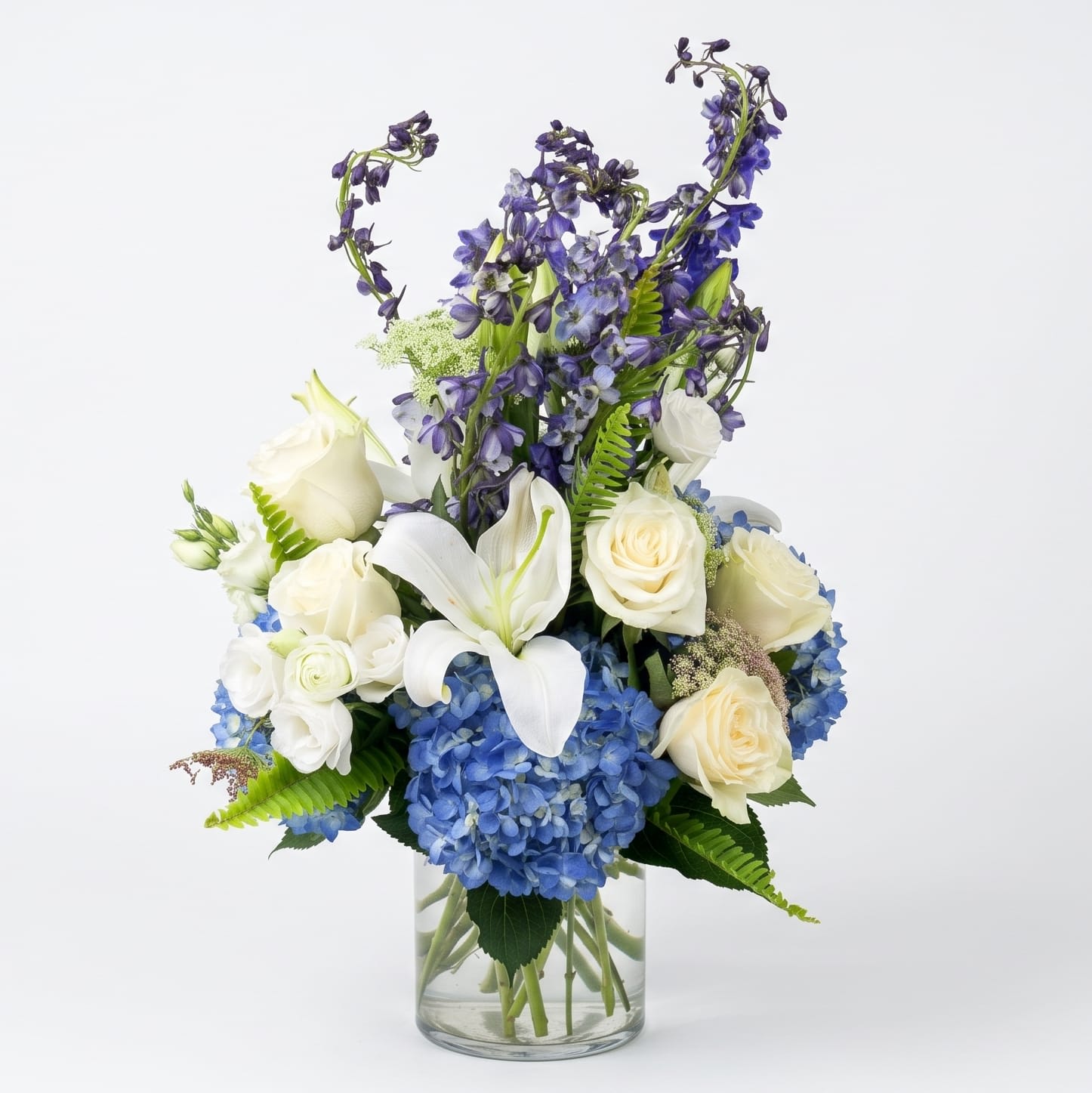 Midnight Blue & Lily Splendor Flower Bouquet