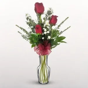 3 Red Rose Vase
