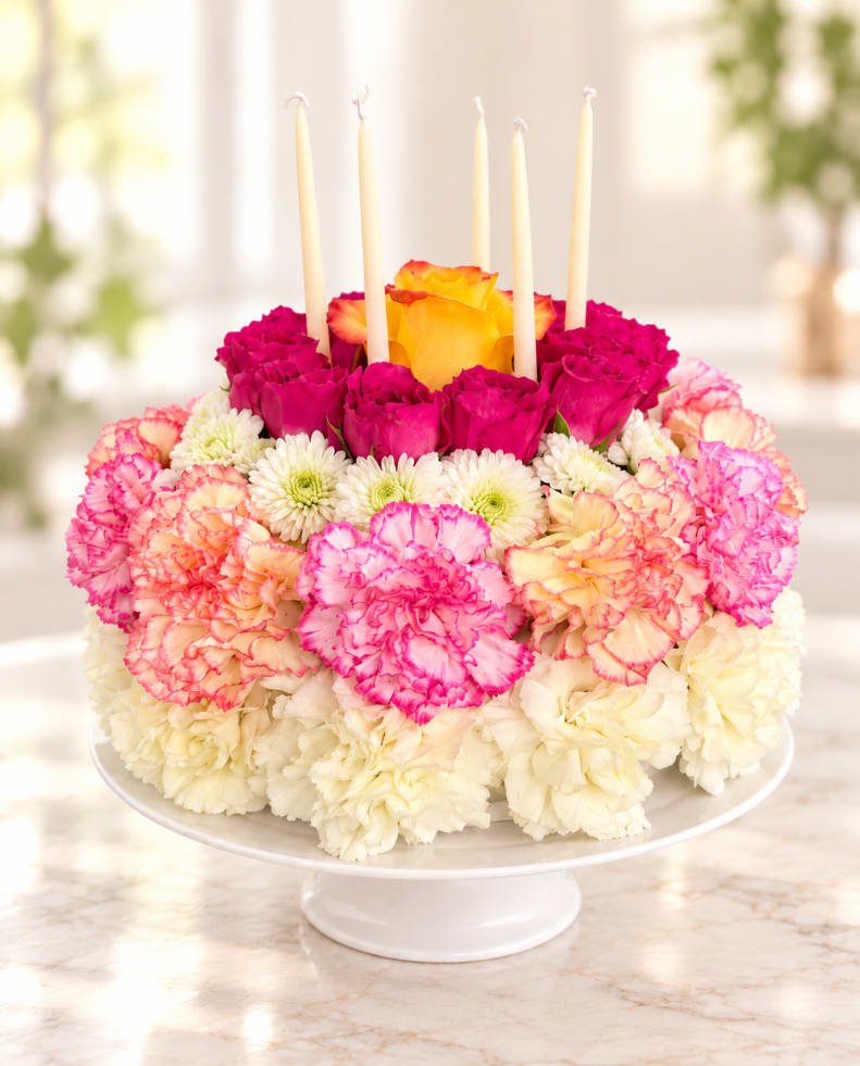 Birthday Smiles Floral Cake