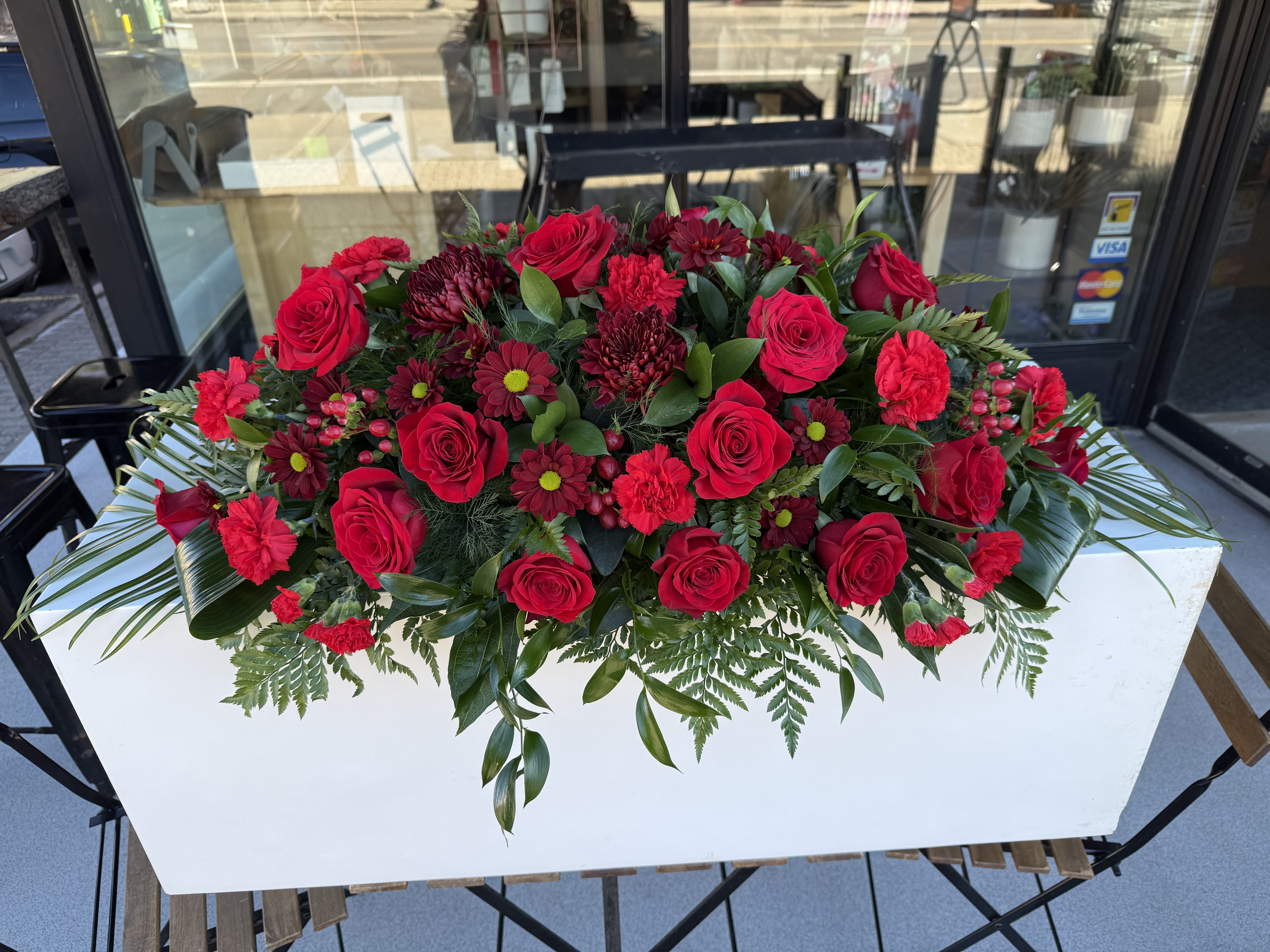 Red Rose Casket Spray