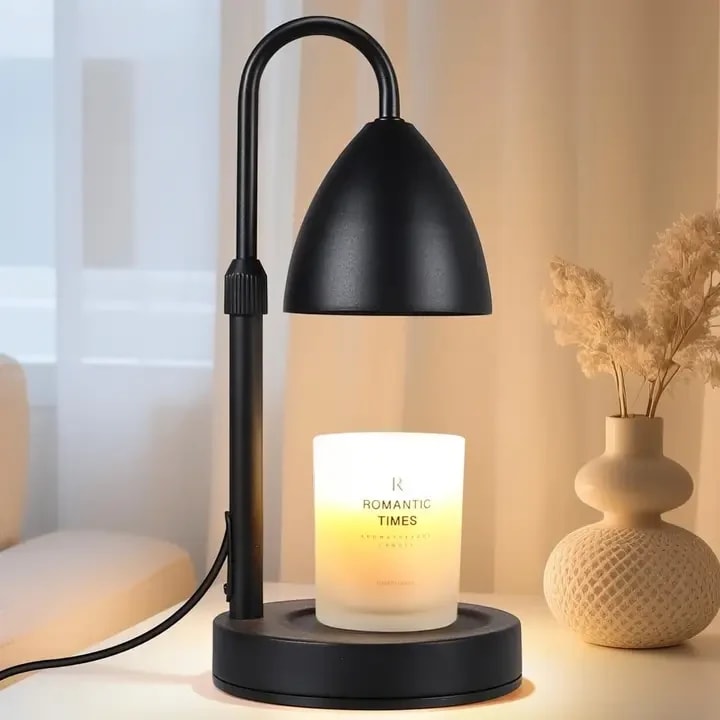 Adjustable Height Black Candle Lamp Warmer