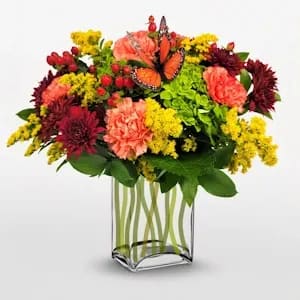 Nutmeg Autumn Bouquet W/Butterfly Flower Bouquet