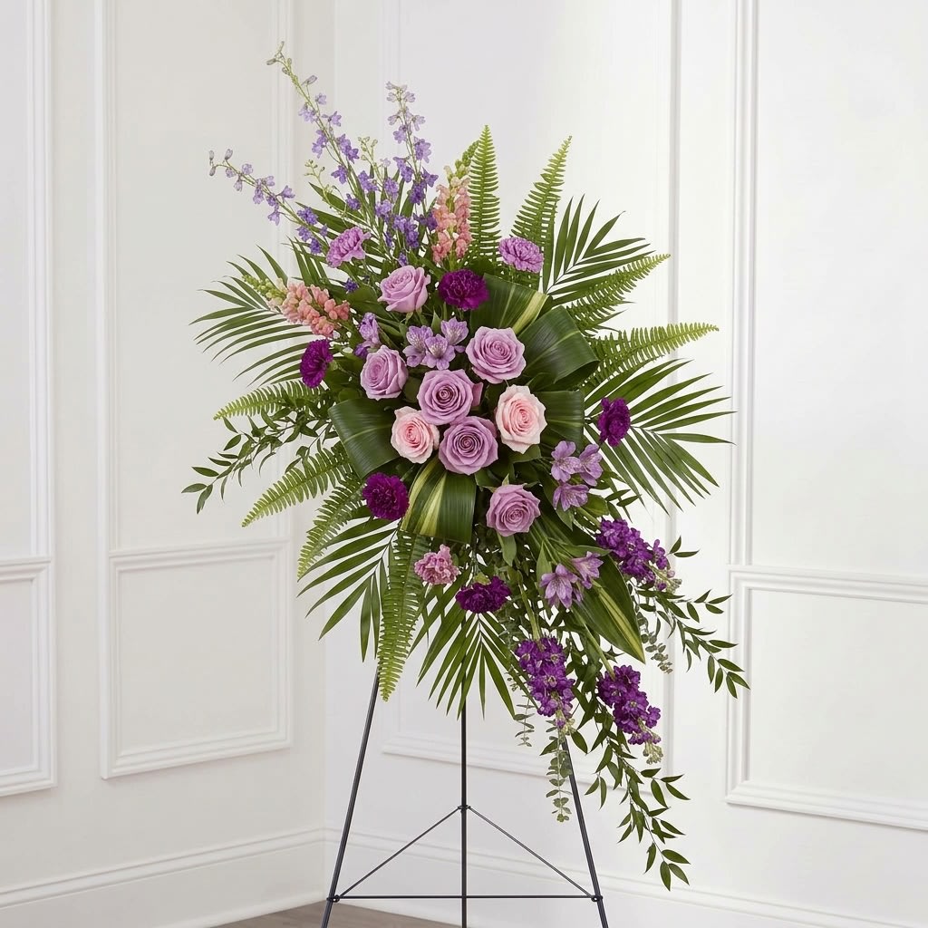 Majestic Lavender Standing Easel Spray