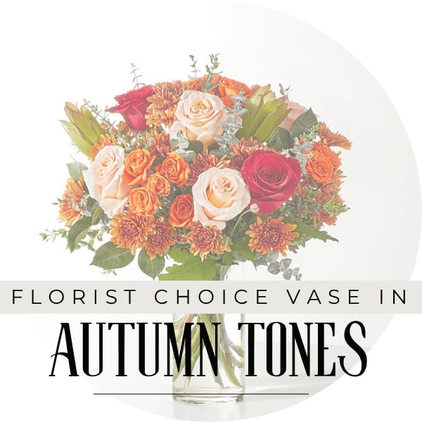 Designer's Choice Vase in Autumn Colors Flower Bouquet