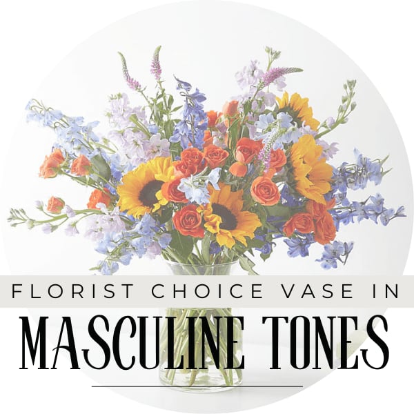 Designer's Choice Vase in Masculine Tones Flower Bouquet