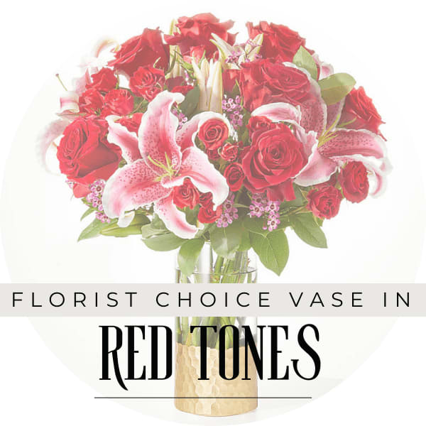 Designer's Choice Vase in Red Tones Flower Bouquet