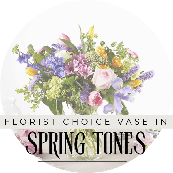 Designer's Choice Vase in Spring Tones Flower Bouquet