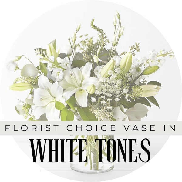 Designer's Choice Vase in White Tones Flower Bouquet