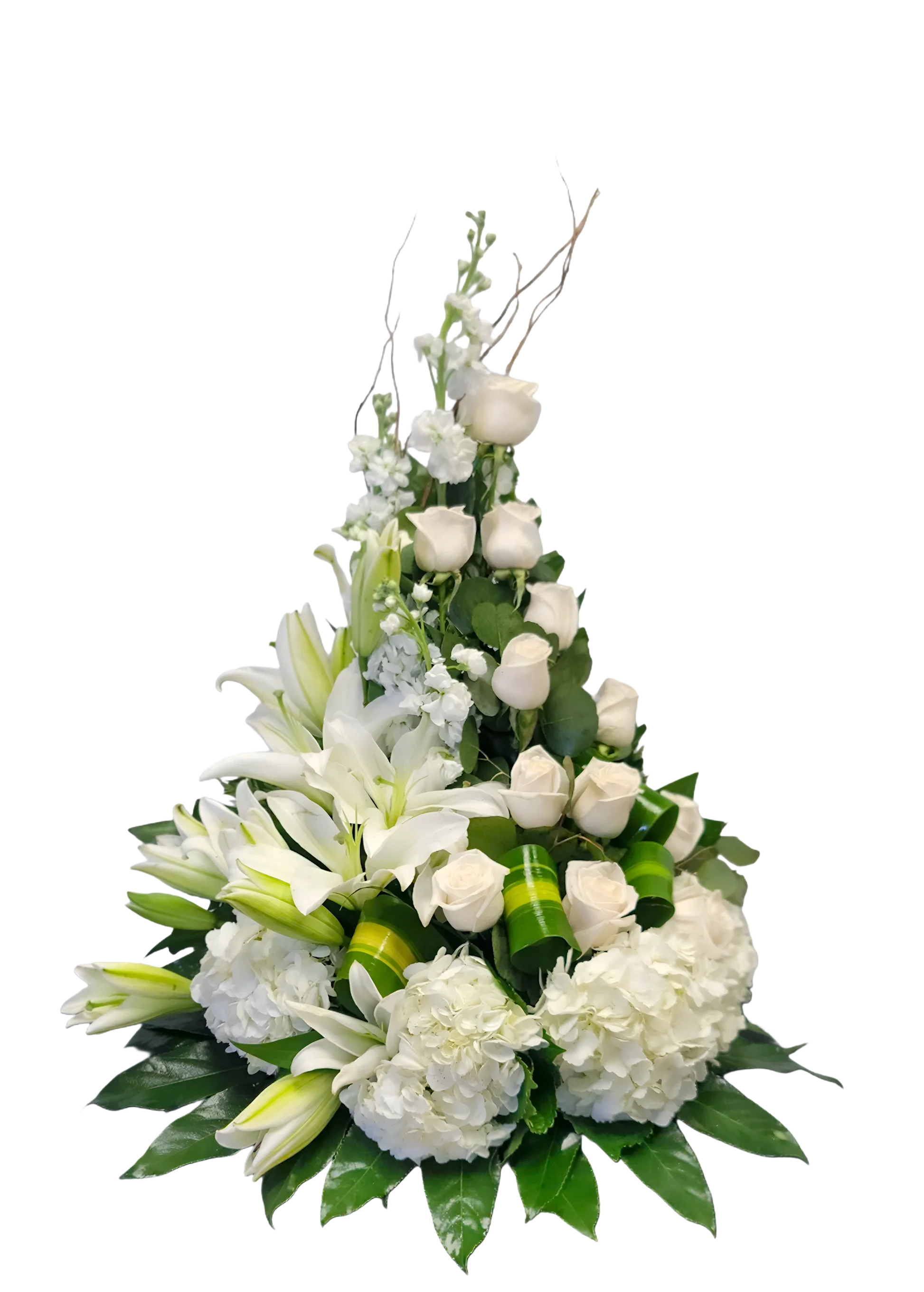 AR-22 Arreglo funeral de rosas, lirios y hortensias