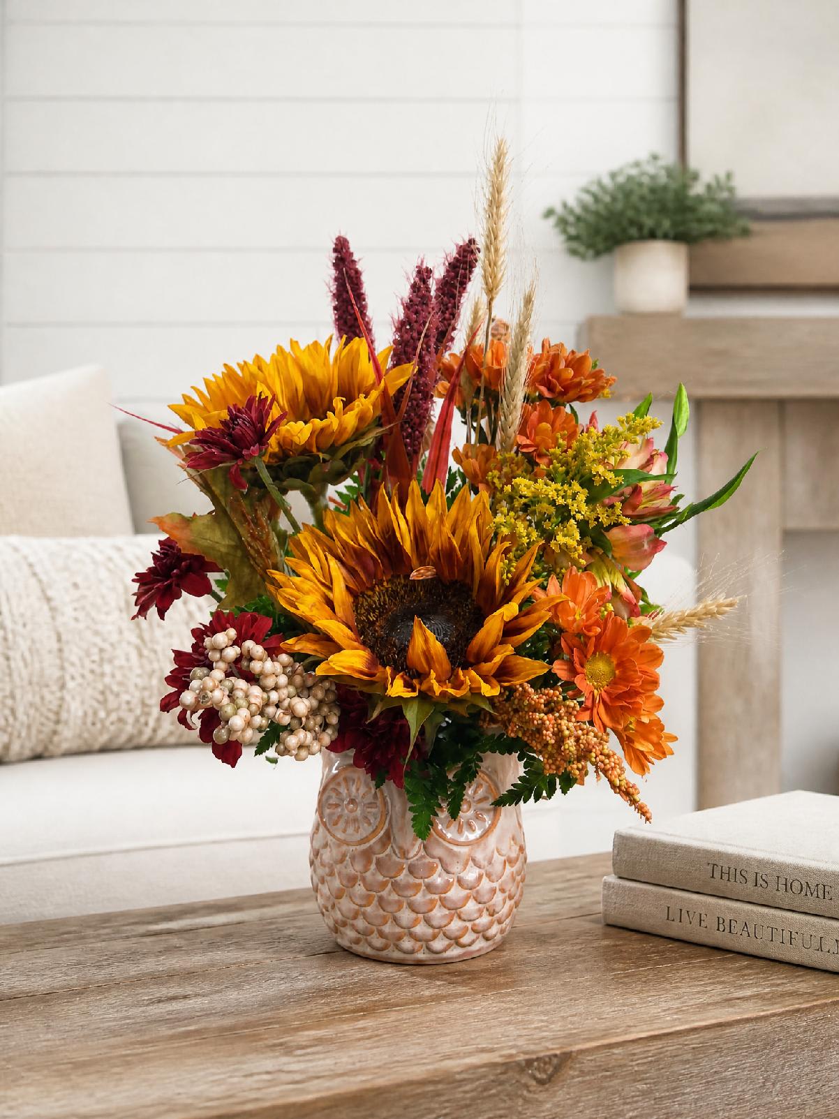 Genn H OWL OF SUNNY Flower Bouquet
