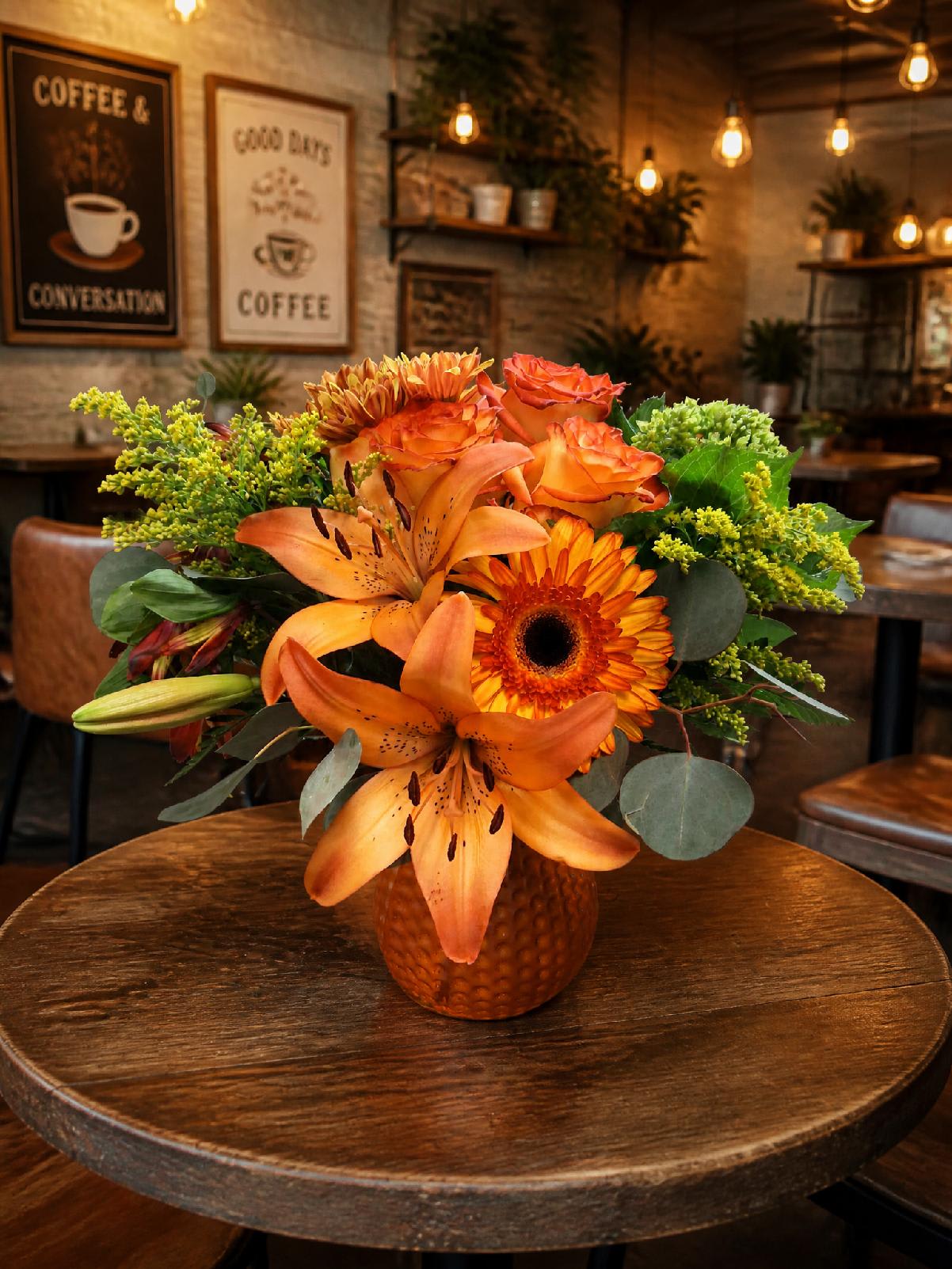 Genn H Lily and rose Flower Bouquet