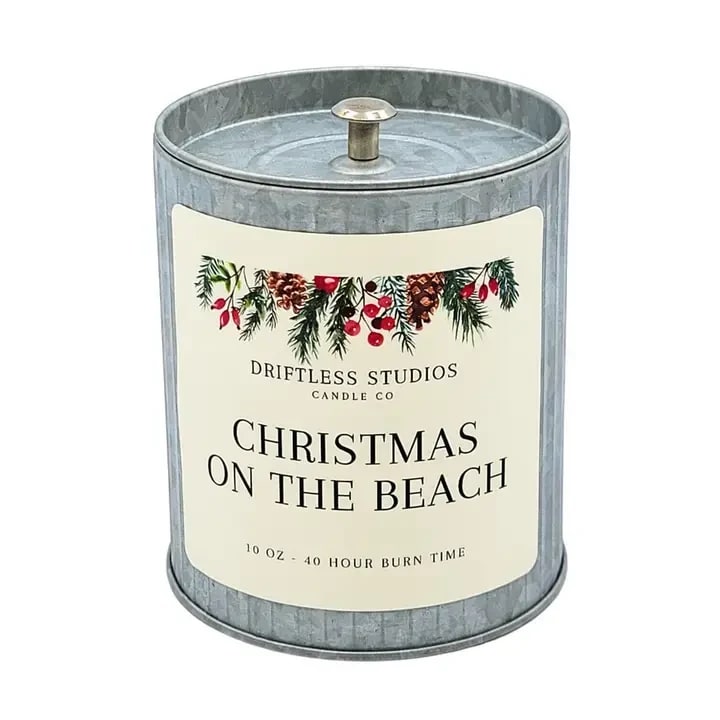 Christmas On The Beach Candle Tin