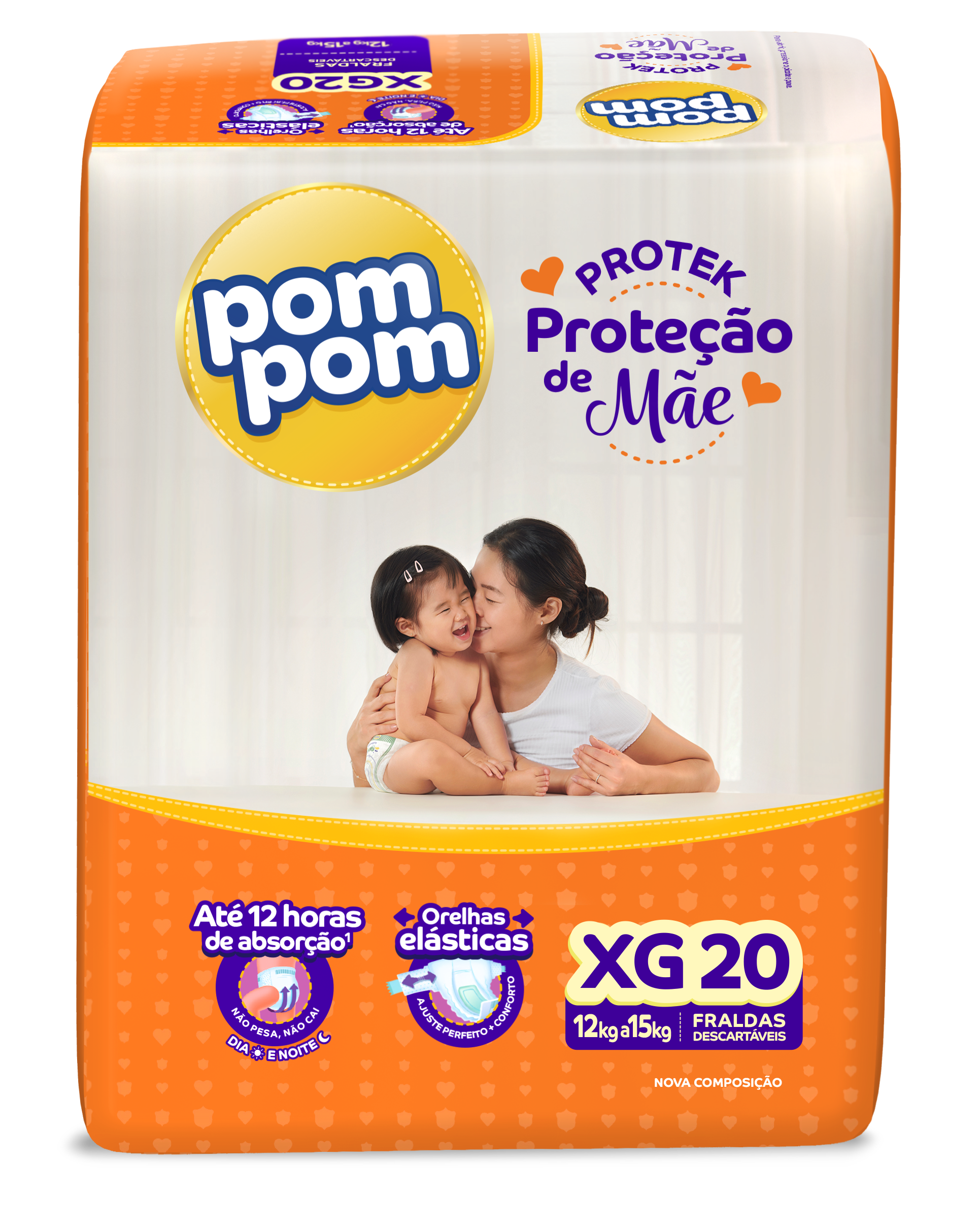 FRALDA POM POM DERMA PROTEK JUMBO XG C/20