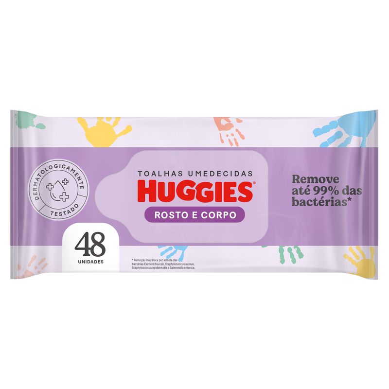 TOALHA UMEDECIDA HUGGIES ROSTO E CORPO C/48