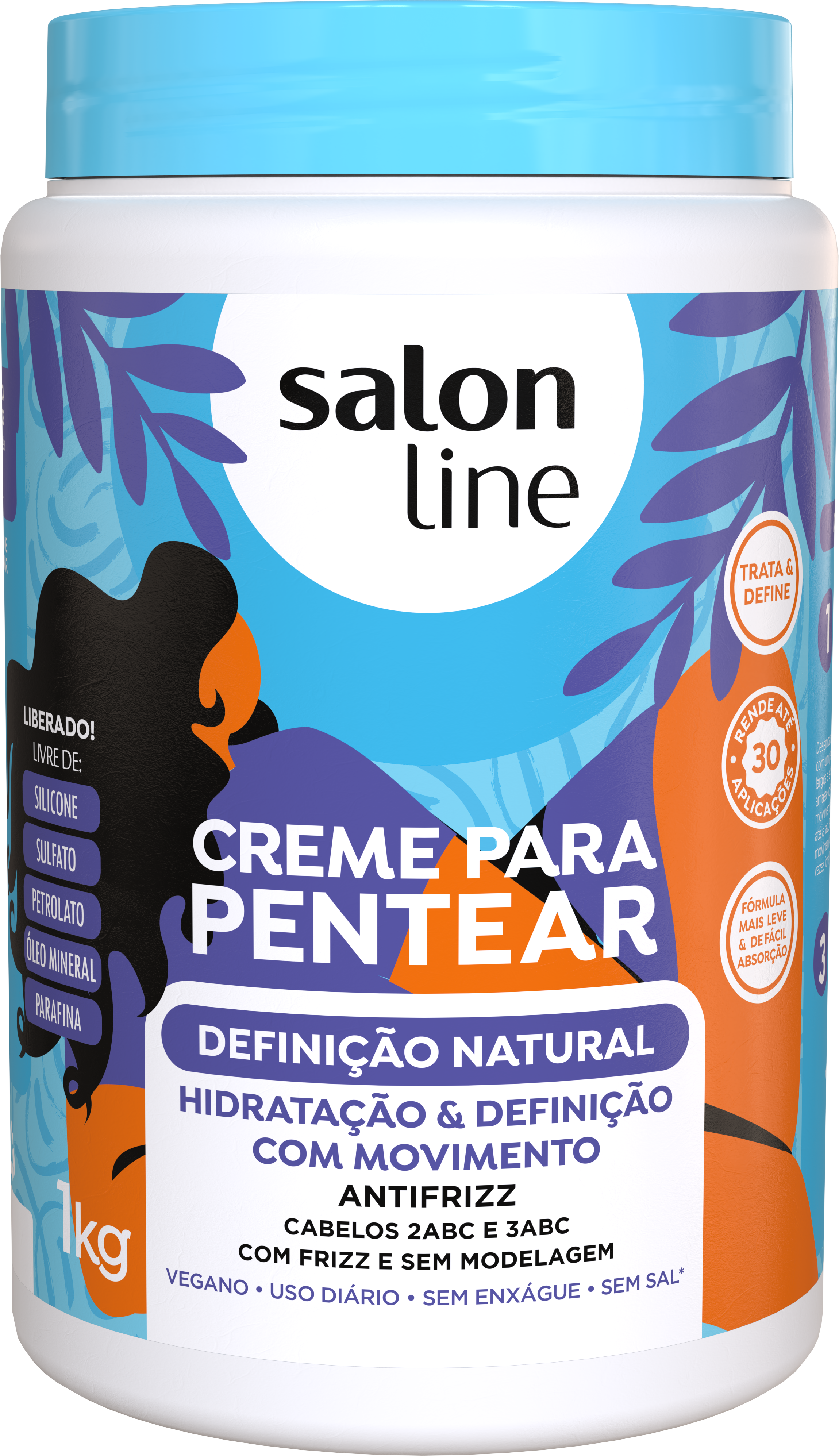 CREME DE PENTEAR DEFINICAO NATURAL 1KG SALON LINE