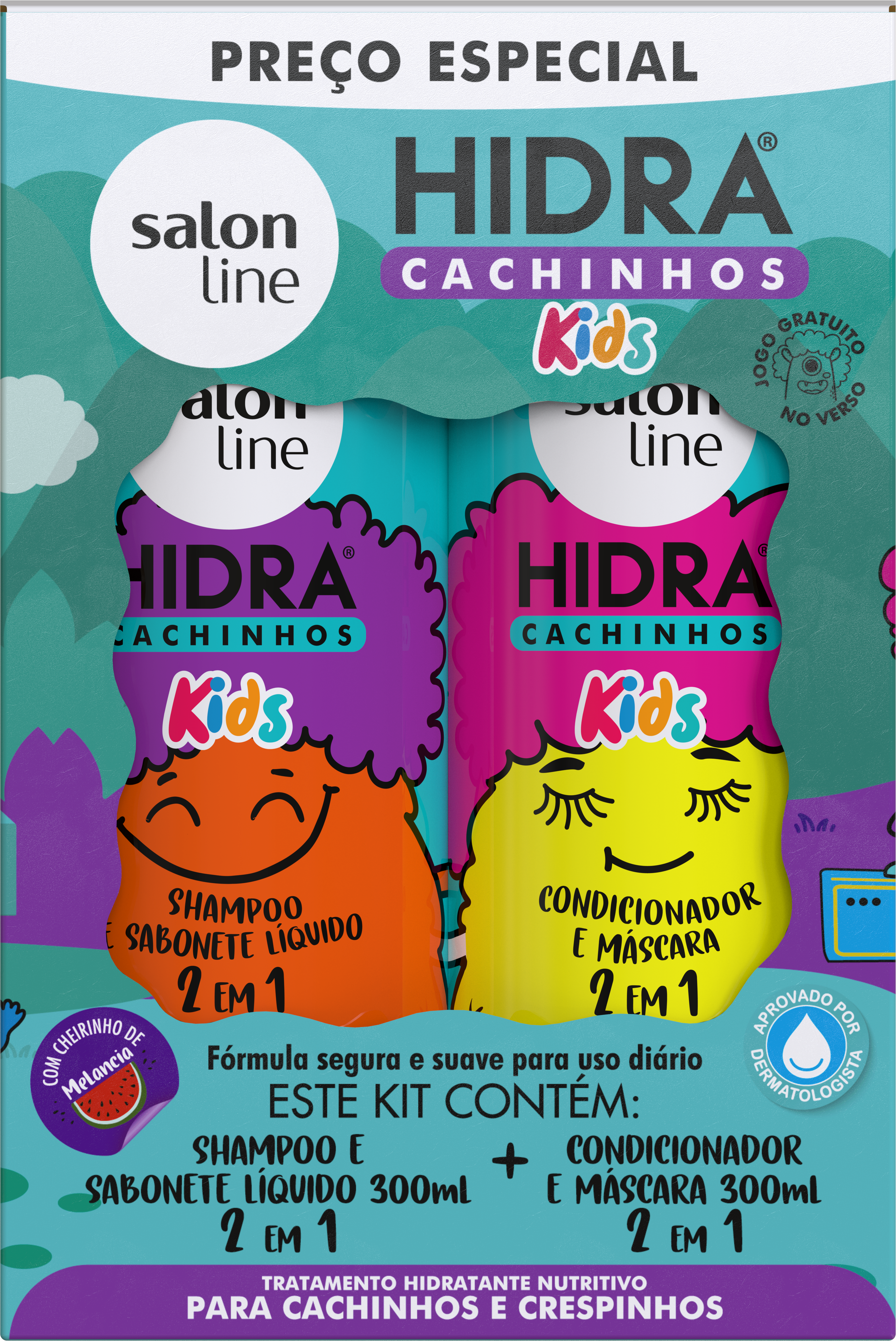 KIT SHAMPOO+CONDICIONADOR HIDRA CACHINHOS KIDS 300ML SALON LINE