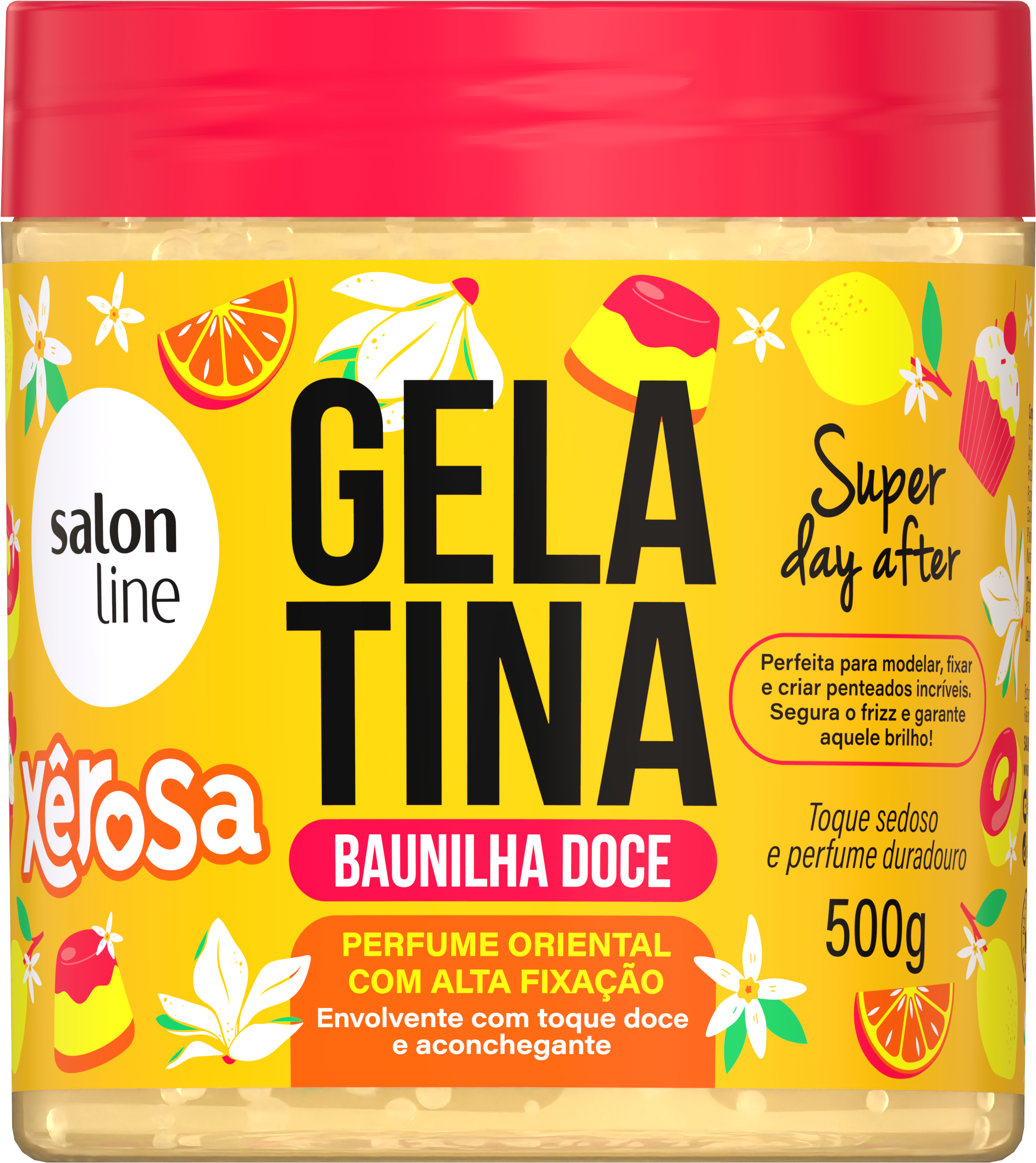 GELATINA SALON LINE 500G XEROSA BAUNILHA DOCE