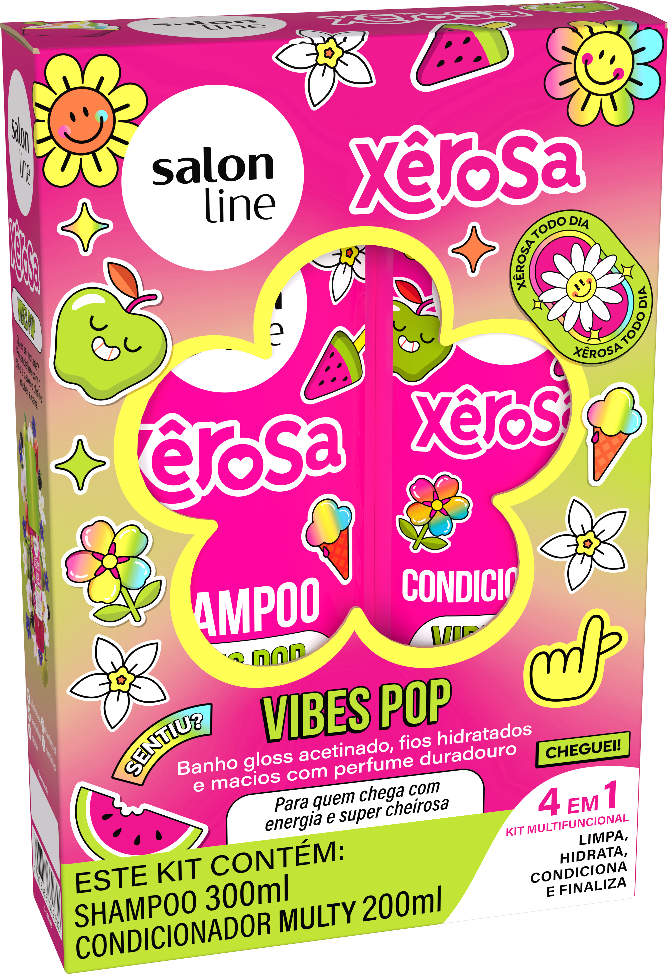 KIT SHAMPOO 300ML+COND. 300ML XEROSA VIBE POP SALON LINE