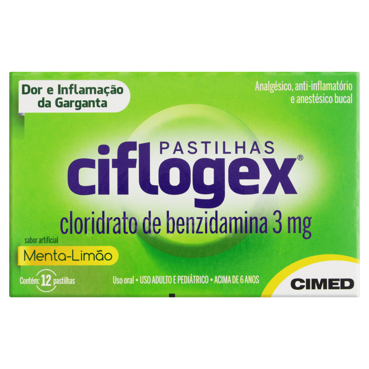 CIFLOGEX 3 MG PAS DURA C/ 12 (SBR MENTA-LIMÃO)