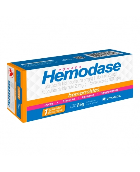 HEMODASE POMADA 25G C/1 APLICADORES VITAMEDIC