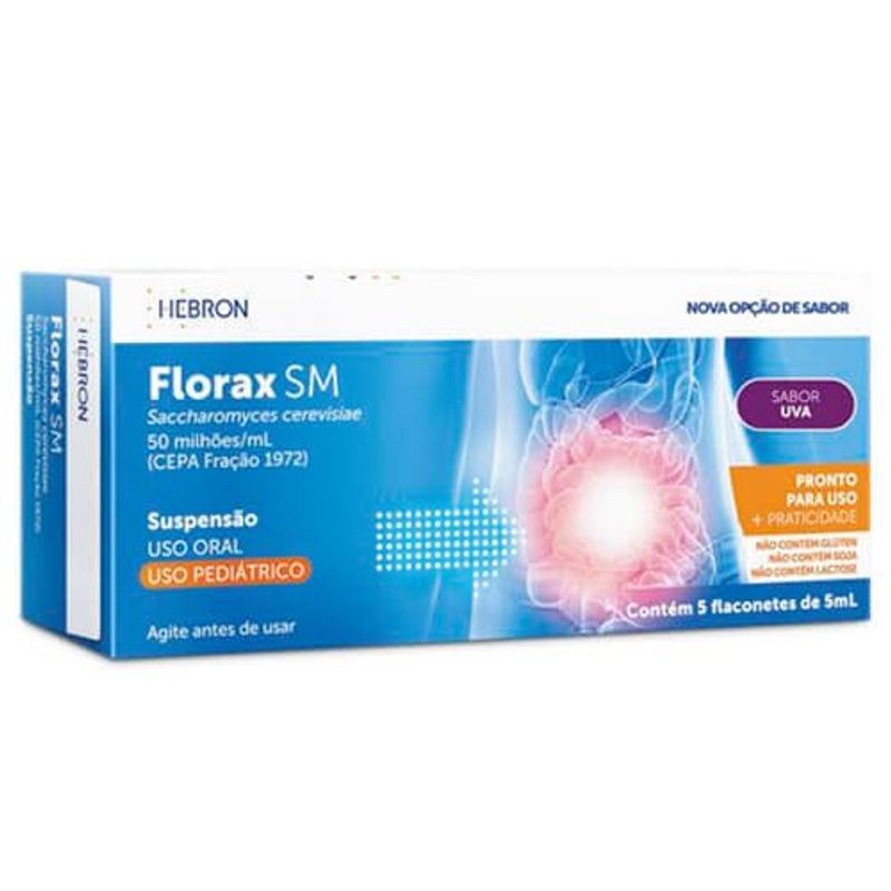 FLORAX SM PEDIÁTRICO C/5 FLACON SABOR UVA 5ML