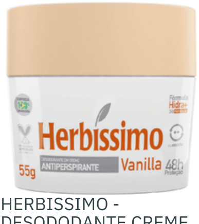 DESOD CREME HERBISSIMO VANILLA 55G