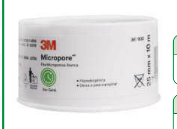 FITA MICROPORE HIP. BRANCO 25MM X 10M C/ CARRETEL 3M