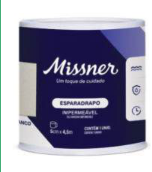 ESPARADRAPO 5CM X 4,5M BRANCO IMPERMEAVEL MISSNER