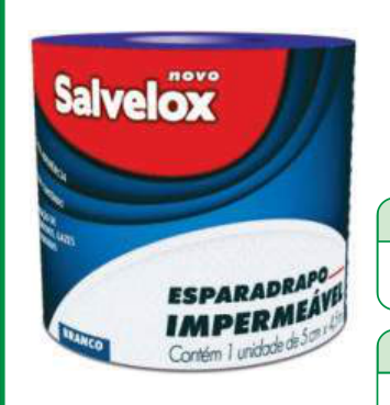 ESPARADRAPO 5 X 4,5CM BRANCO IMPERMEAVEL SALVELOX