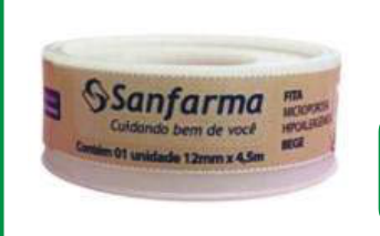 FITA MICROPOROSA SANFARMA 12MMX4,5M BEGE SANFARMA