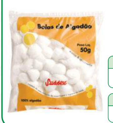 ALGODAO BOLA BRANCO 50G SUSSEX