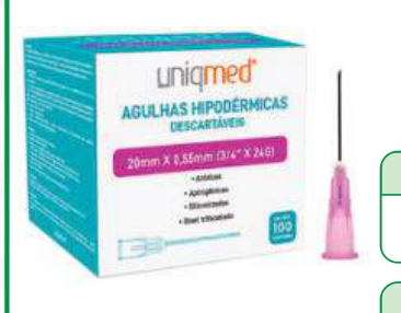 AGULHA 20X0,55 C/100 UNIQMED