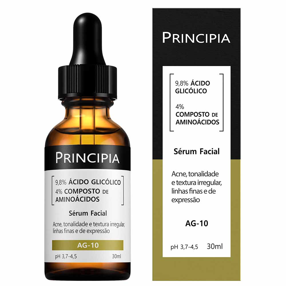 Sérum 9,8% Ácido Glicólico + Aminoácidos Principia Skincare AG-10 com 30ml