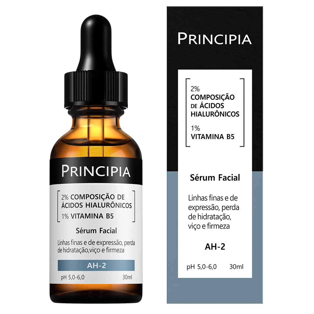Sérum 2% Ácidos Hialurônicos + Vitamina B5 Principia Skincare AH-2- Hidratante Antissinais com 30ml