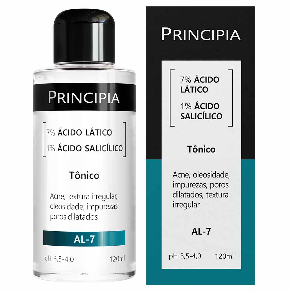Tônico 7% Ácido Lático + 1% Ácido Salicílico Principia Skincare AL-7 com 120ml