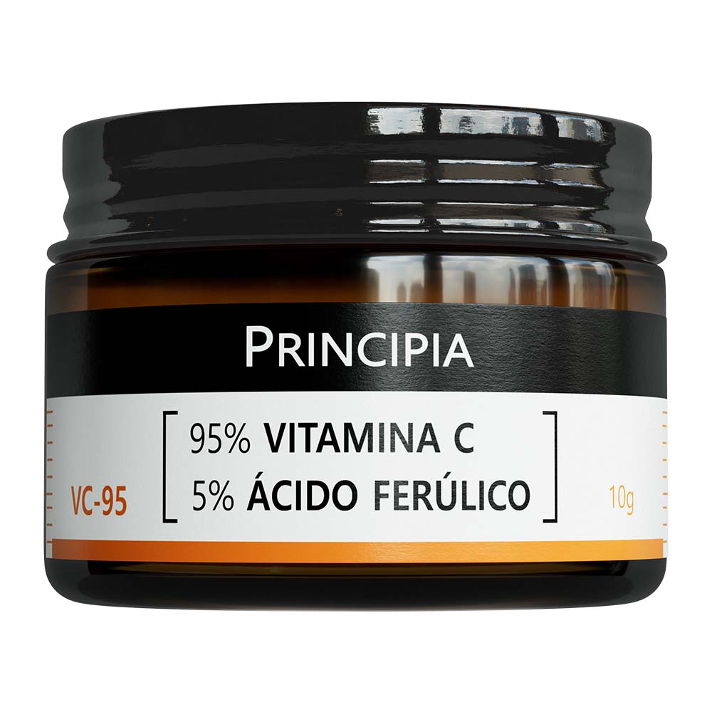 Vitamina C Pura 95% + 5% Ácido Ferúlico Principia Skincare VC-95 Pó Ultrafino
