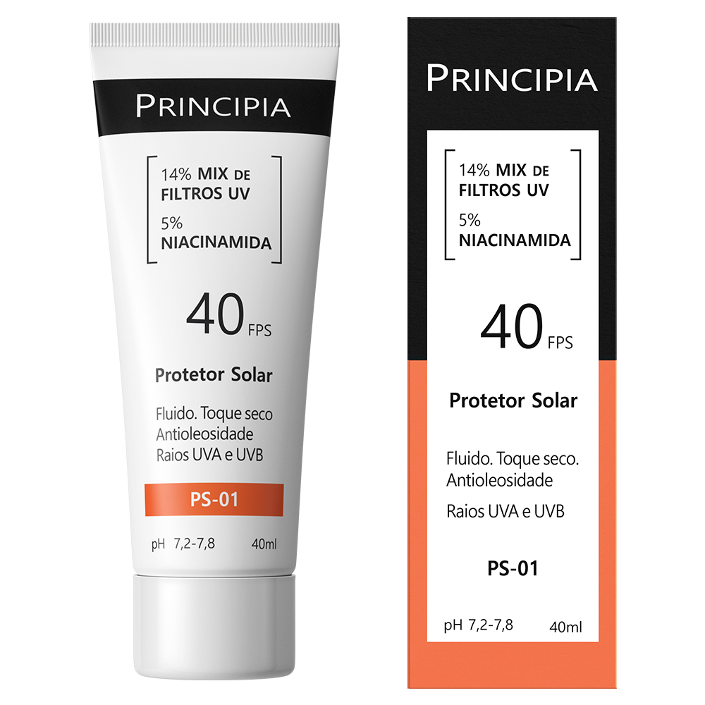 Protetor Solar 16,5% Mix de Filtros UV + 5% Niacinamida FPS 99 Principia Skincare PS-01 com 40ml