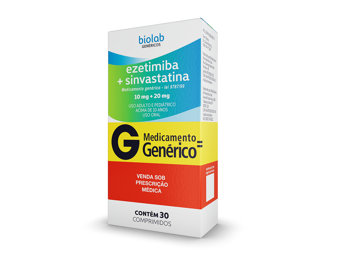EZETIMIBA 10 mg + SINVASTATINA 20 mg x 30 COMPRIMIDOS