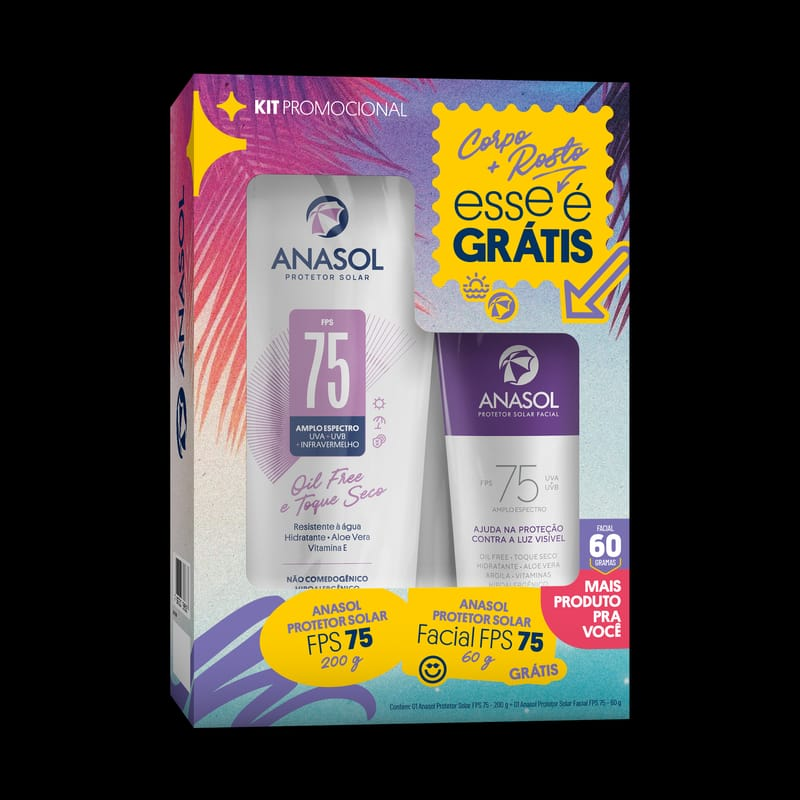KIT ANASOL PROT. SOLAR FPS 75 - 200 G + ANASOL PROT. SOLAR F